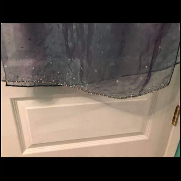 Teal-blue purple shimmer princess bedazzled Grad dress size 4 - Picture 15 of 16